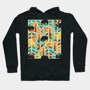 Magical forest with foxes and bears Hoodie